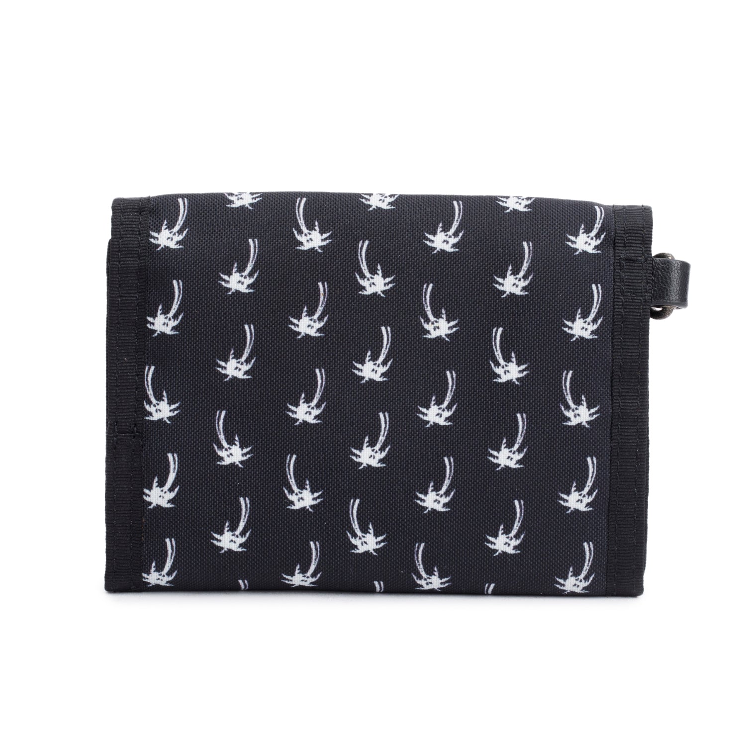 Saint Laurent Black Canvas Palm Tree Print Buffalo Chain Trifold Wallet