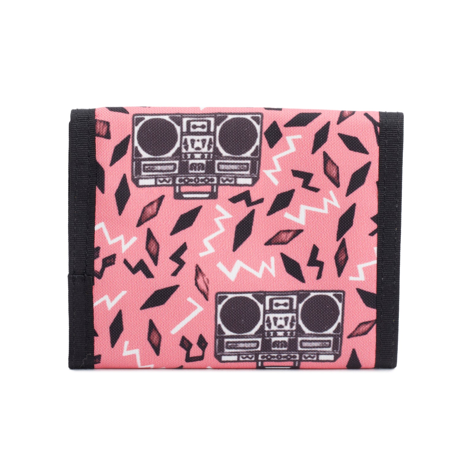 Saint Laurent Pink Canvas Radio Print Buffalo Trifold Wallet