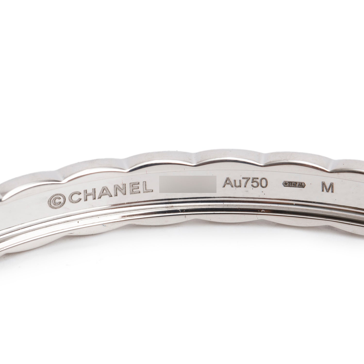 Chanel 18k White Gold Diamond Coco Crush Bracelet, Size M w/ Box & Certificate