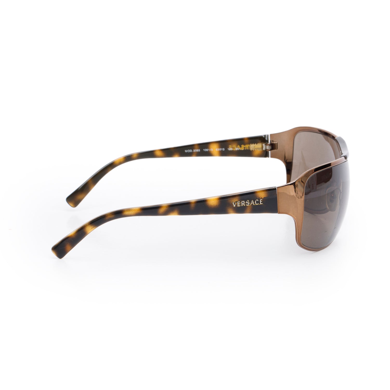 Versace 2065 Brown Acetate Shield Sunglasses w/ Case