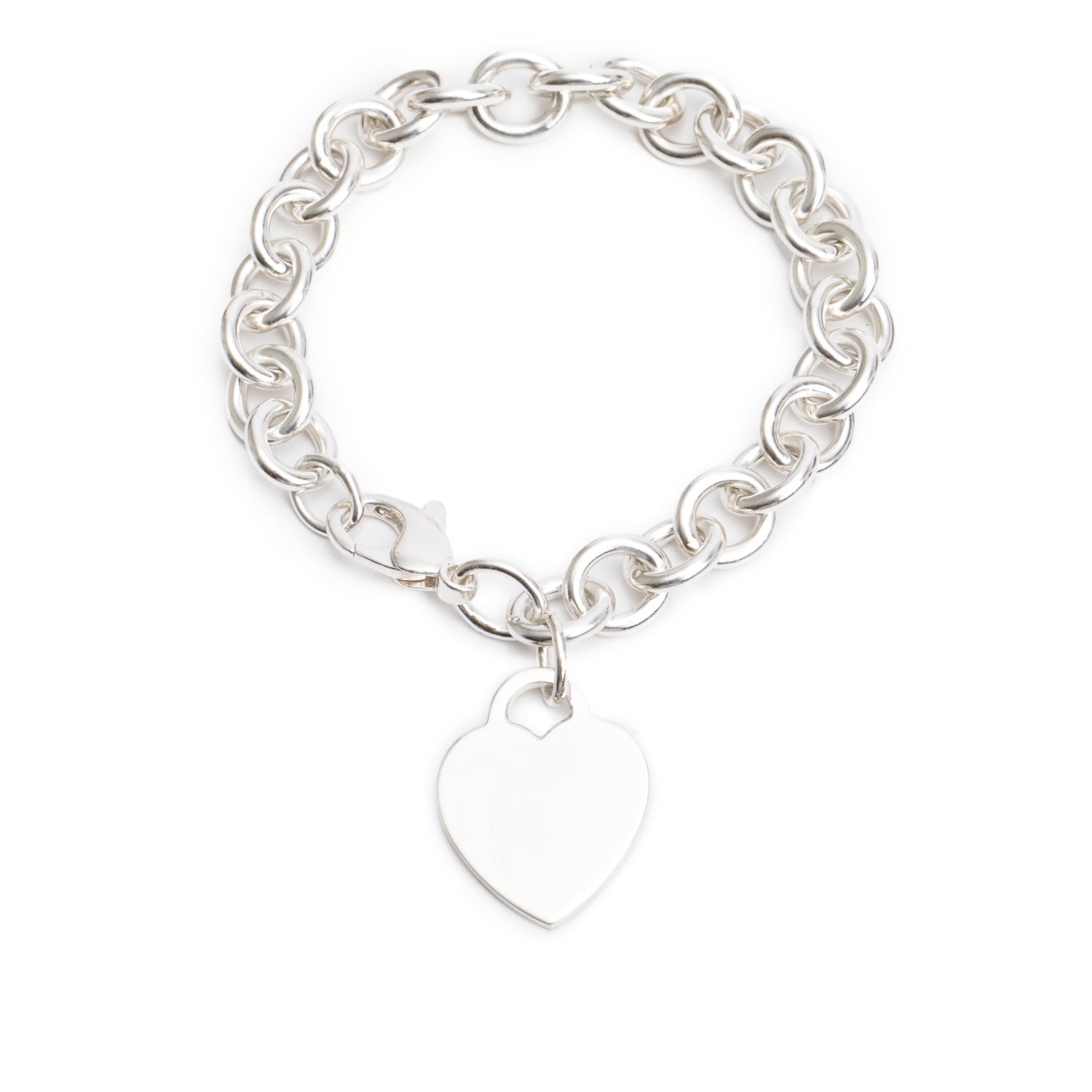Tiffany & Co. Sterling Silver Heart Tag Charm Bracelet