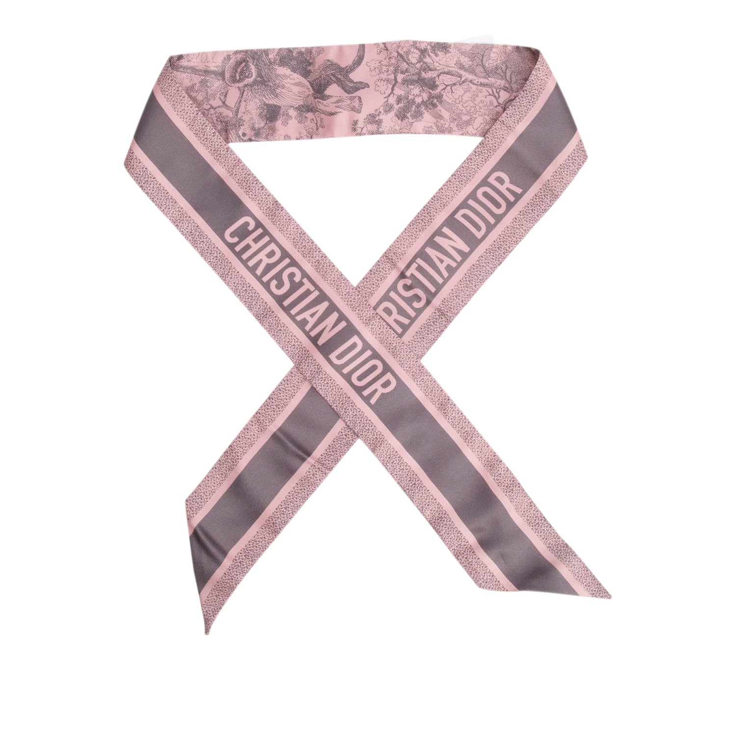 Christian Dior Pink Toile de Jouy Sauvage Mitzah Scarf w/ Box