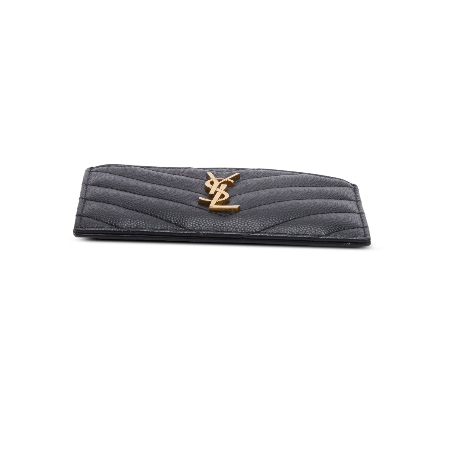 Saint Laurent 2021 Black Matelasse Grain De Poudre Fragments Card Case
