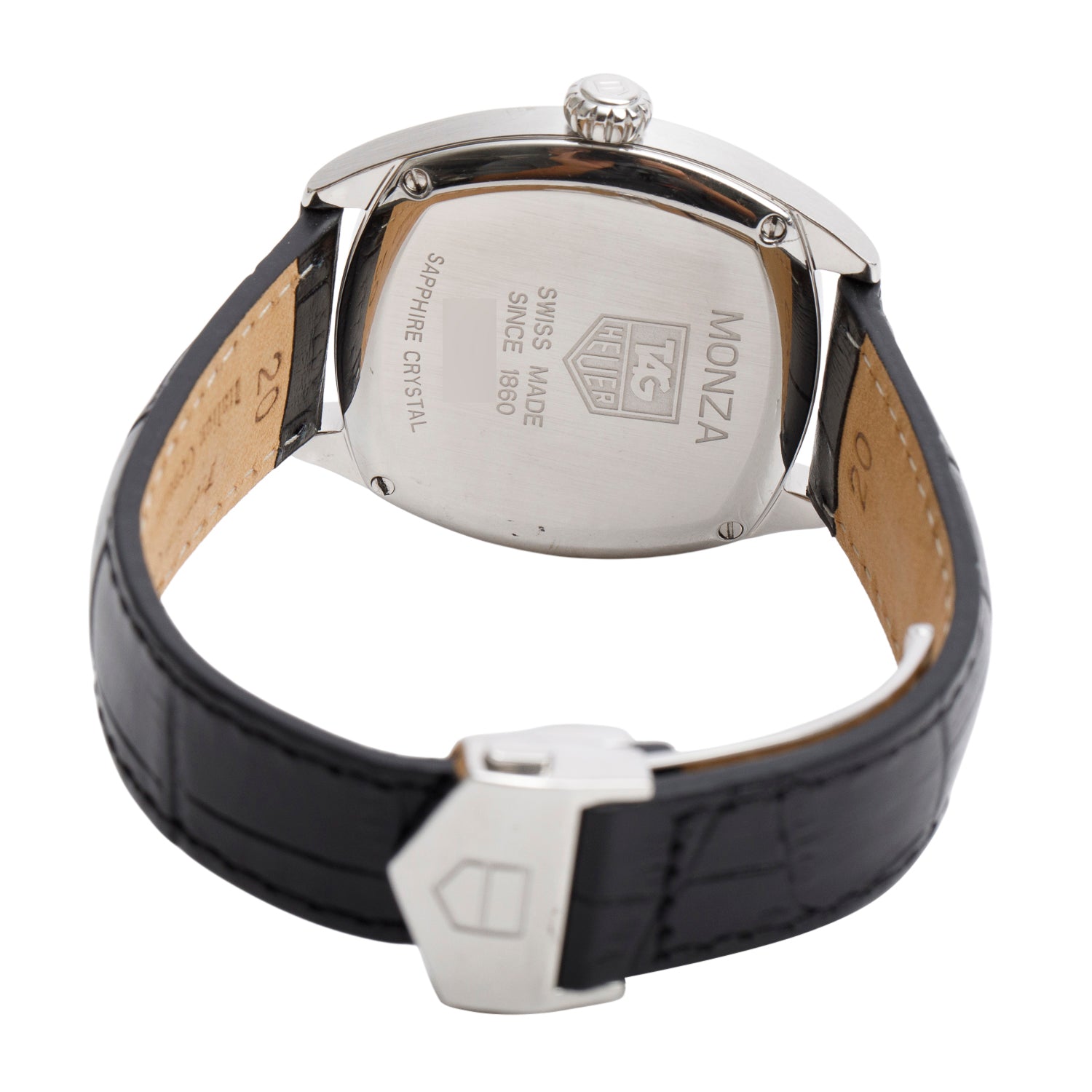Tag Heuer Stainless Steel Monza 38 MM Automatic Watch Black Dial WR2110