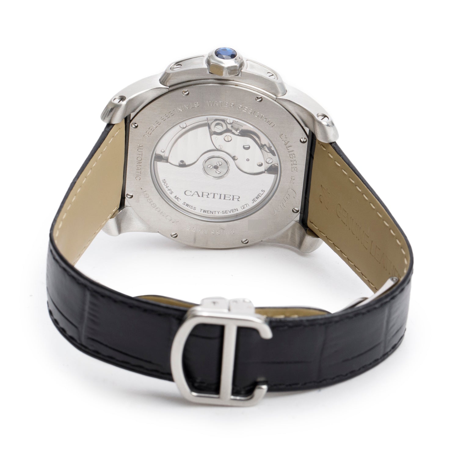 Cartier Stainless Steel Calibre de Cartier 42 MM Automatic Watch Black Dial 3299