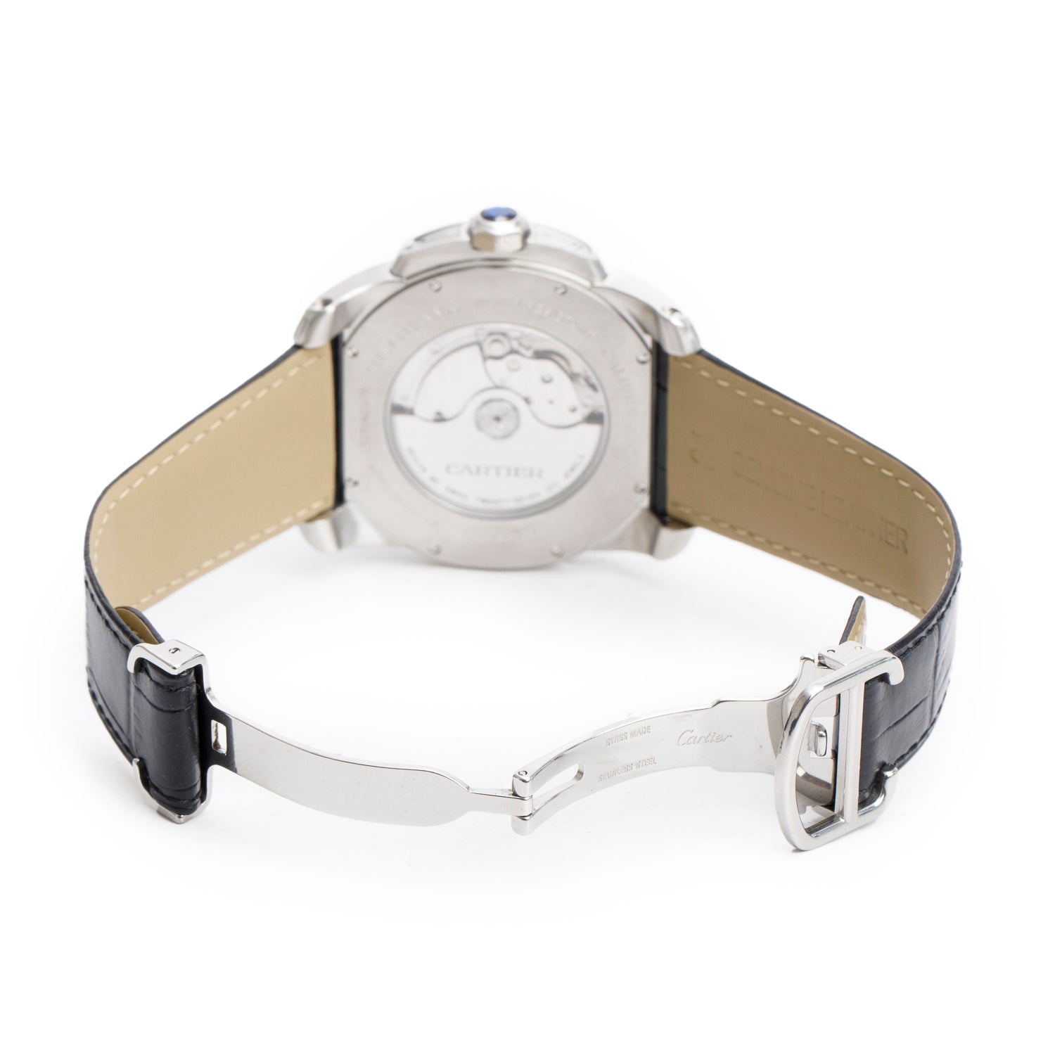 Cartier Stainless Steel Calibre de Cartier 42 MM Automatic Watch Black Dial 3299