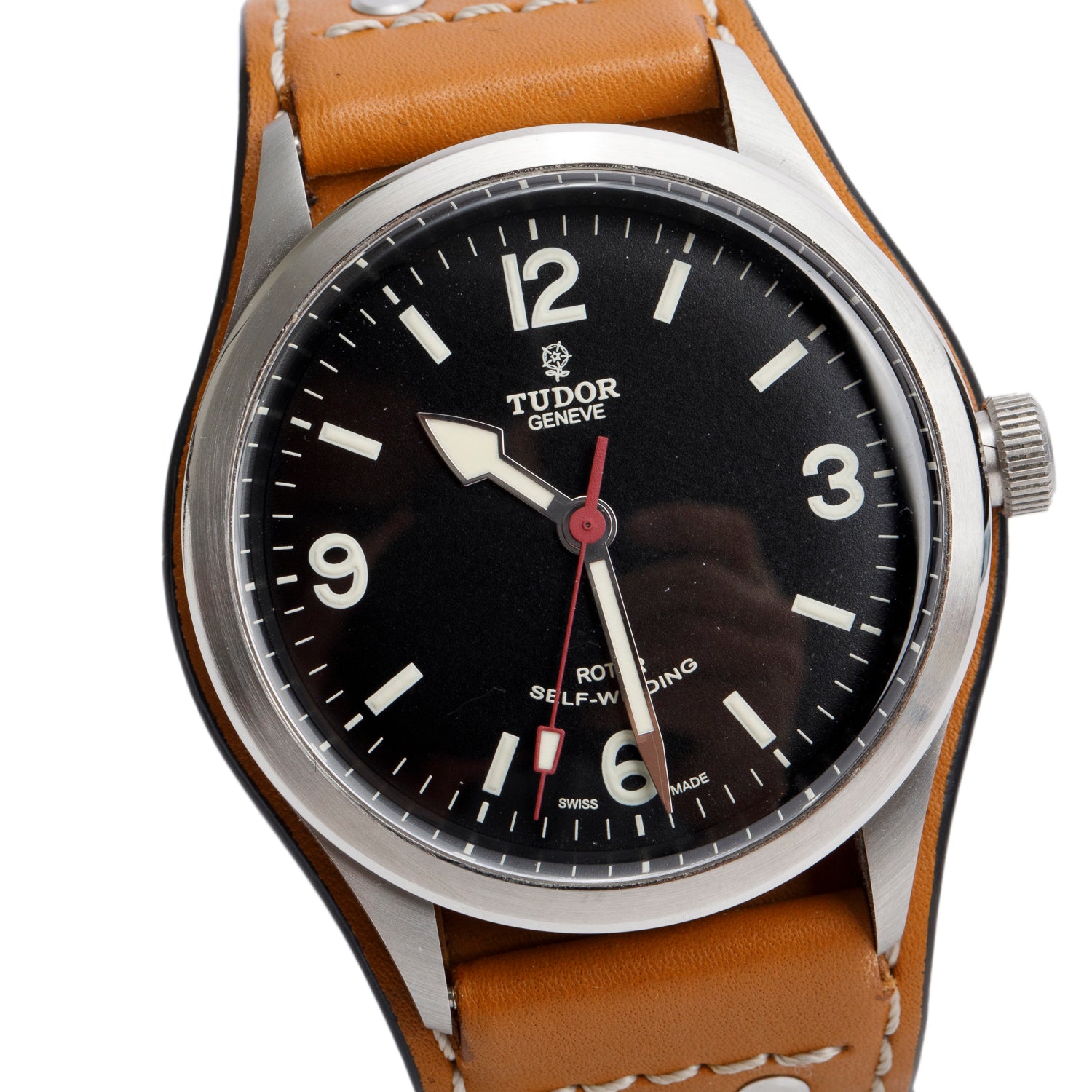 Tudor Stainless Steel Heritage Ranger 41 MM Automatic Watch Black Dial 79910 w/ Box & Receipt