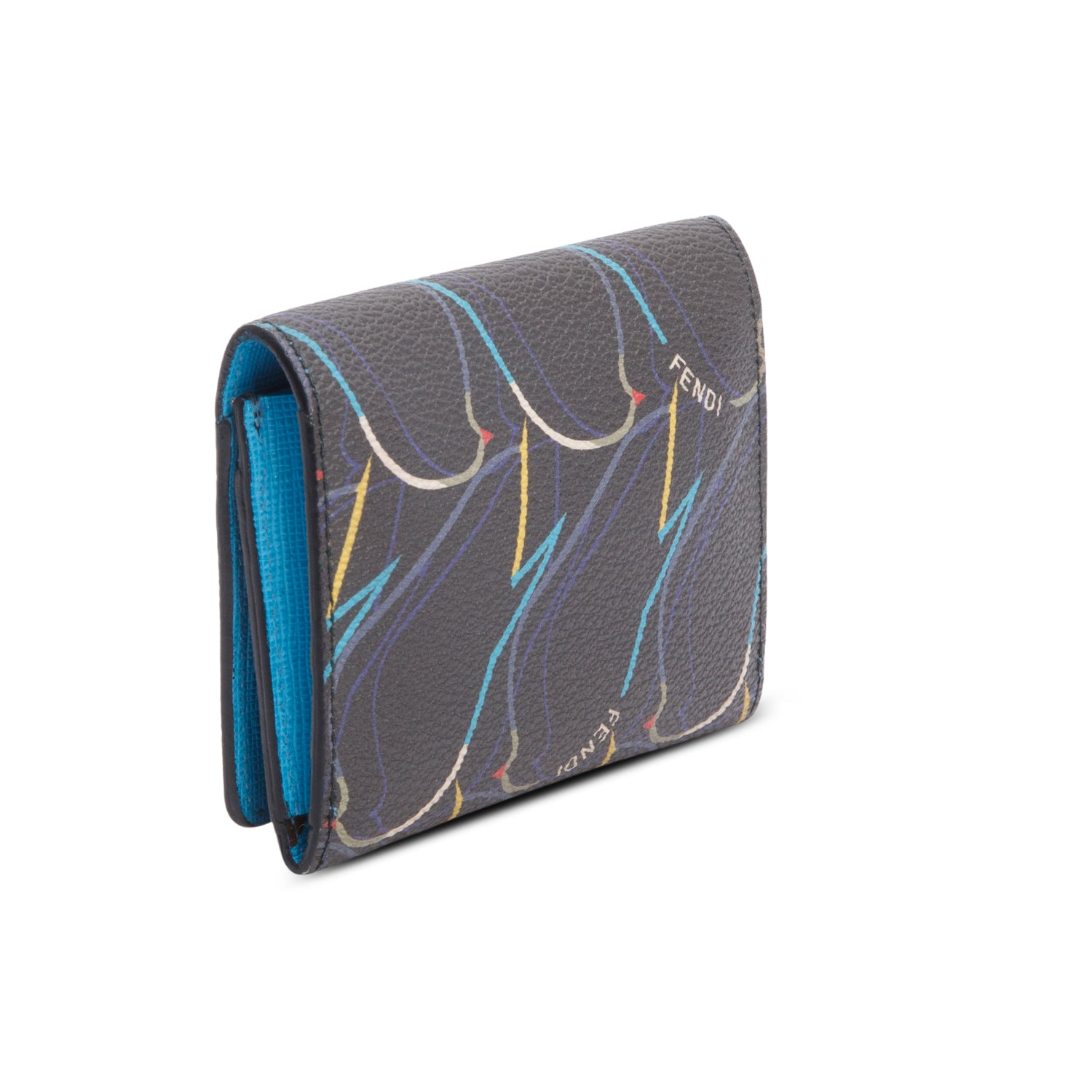 Fendi Grey Vitello Elite QuTweet Compact Wallet