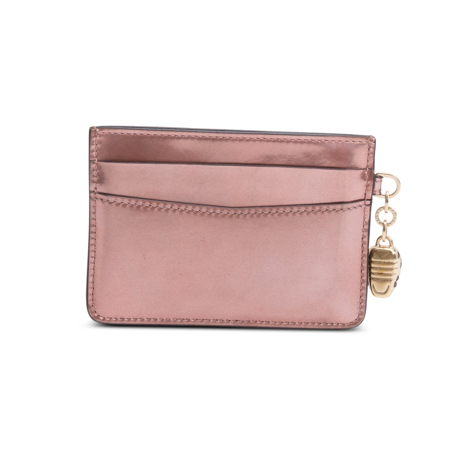Bvlgari Pink Patent Leather Serpenti Forever Card Holder