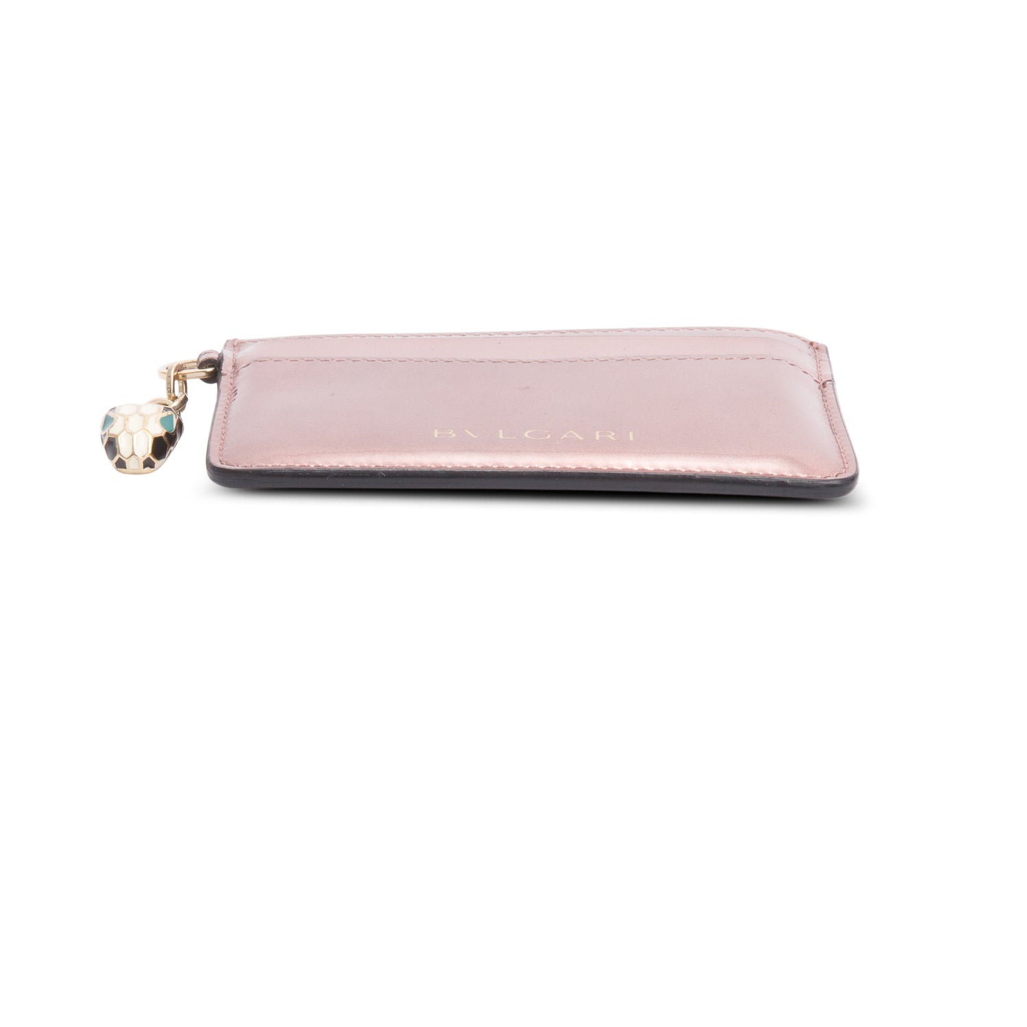 Bvlgari Pink Patent Leather Serpenti Forever Card Holder