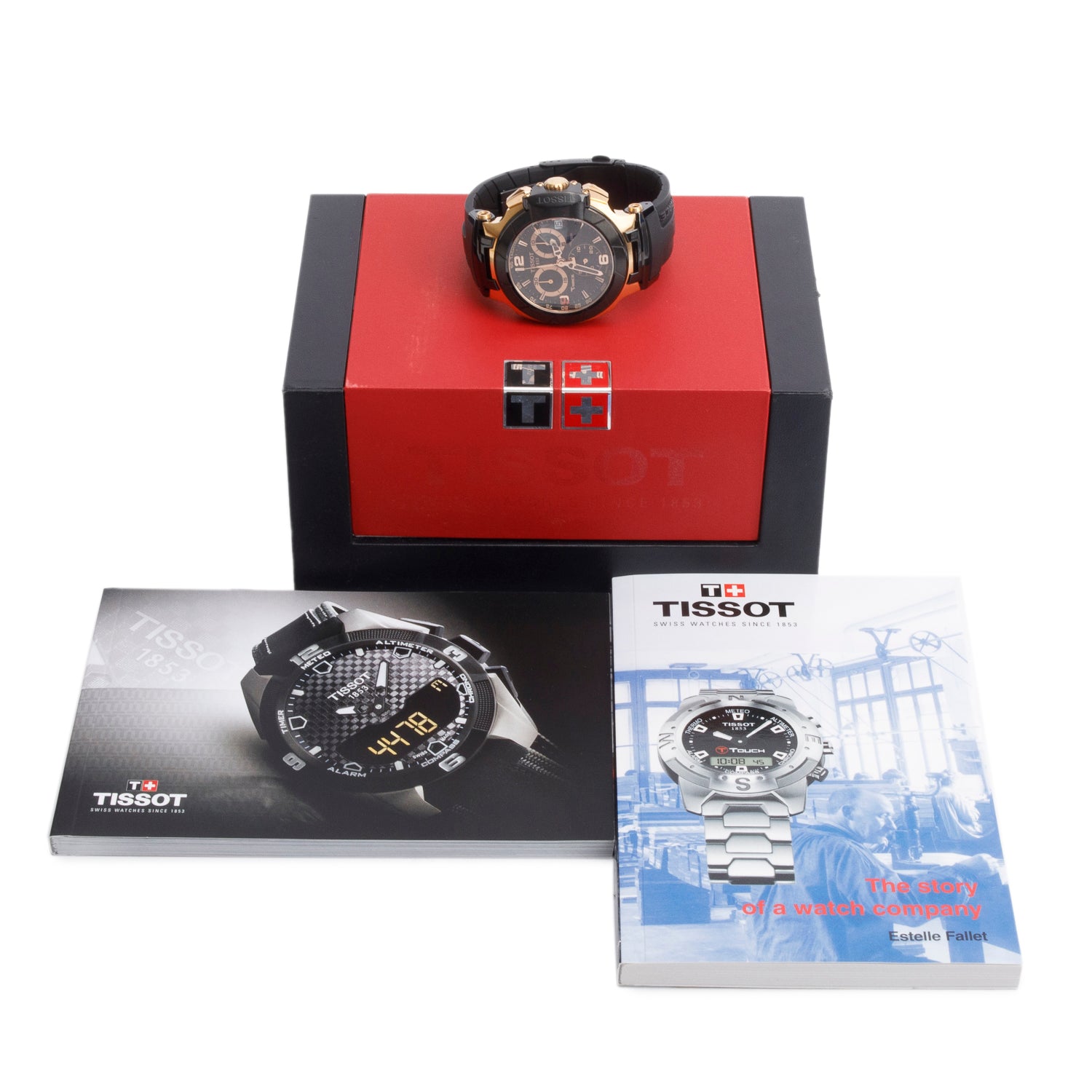 Tissot Black & Gold PVD Coated Stainless Steel T-Race 45.3 MM Quartz Chronograph Watch w/ Box & Papers