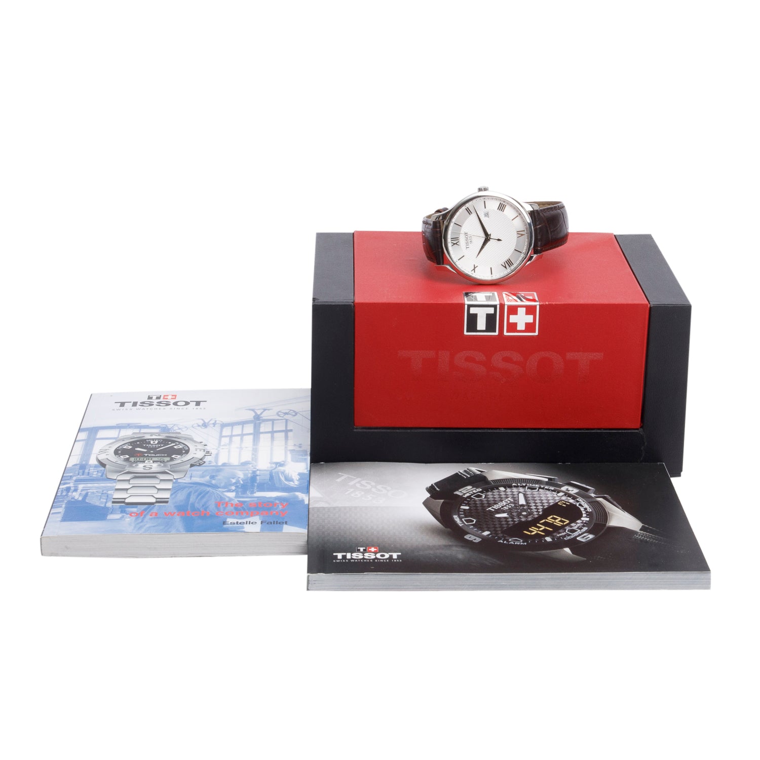 Tissot Stainless Steel Tradition 42 MM Quartz Watch Silver Dial w/ Box & Papers