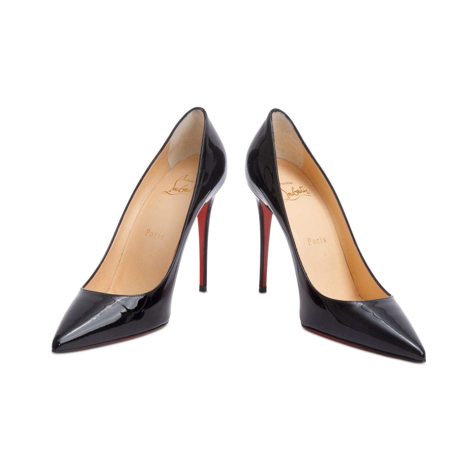 Christian Louboutin Black Patent Leather So Kate 120 Pumps, Size 37