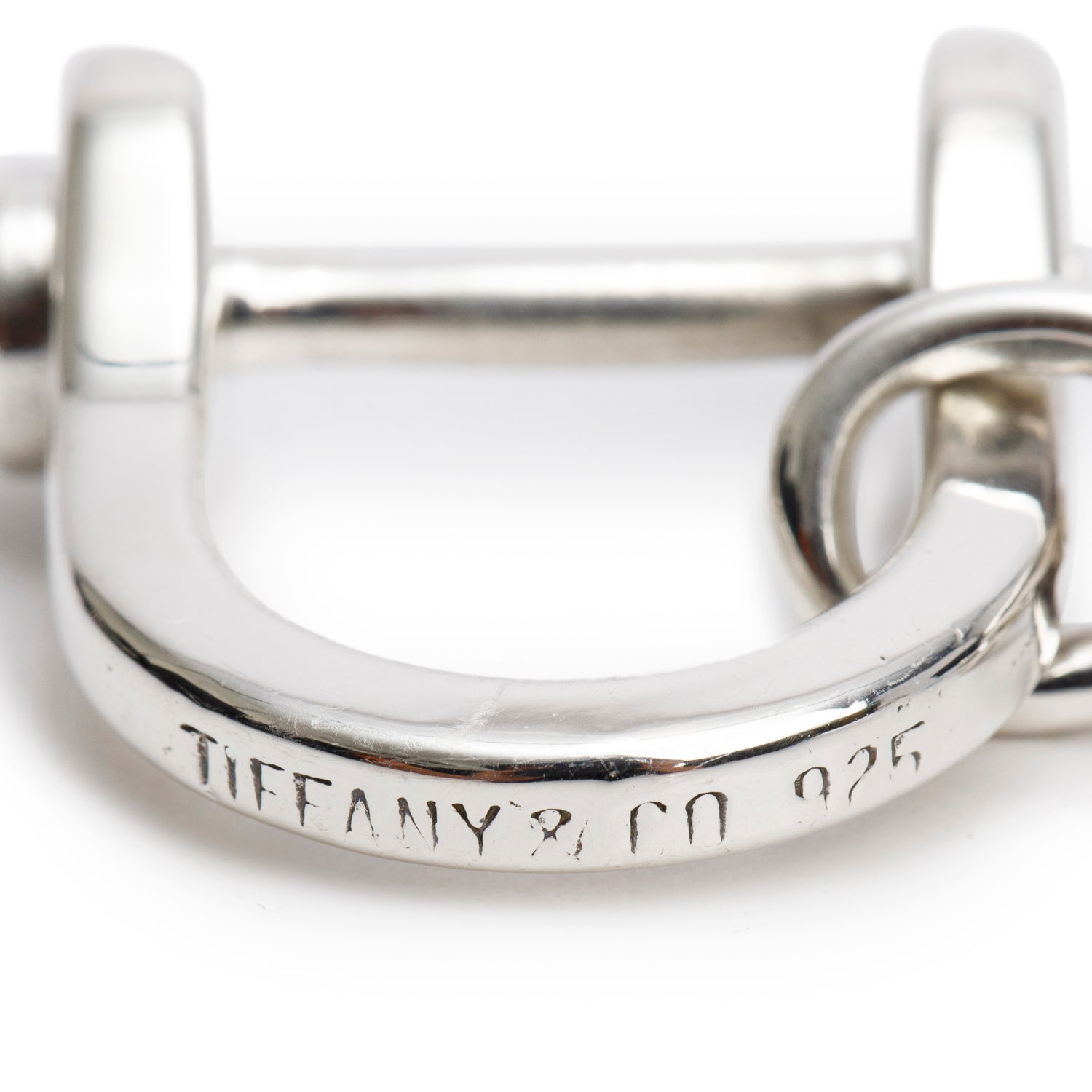 Tiffany & Co. Sterling Silver Double Shackle Horsebit Keychain