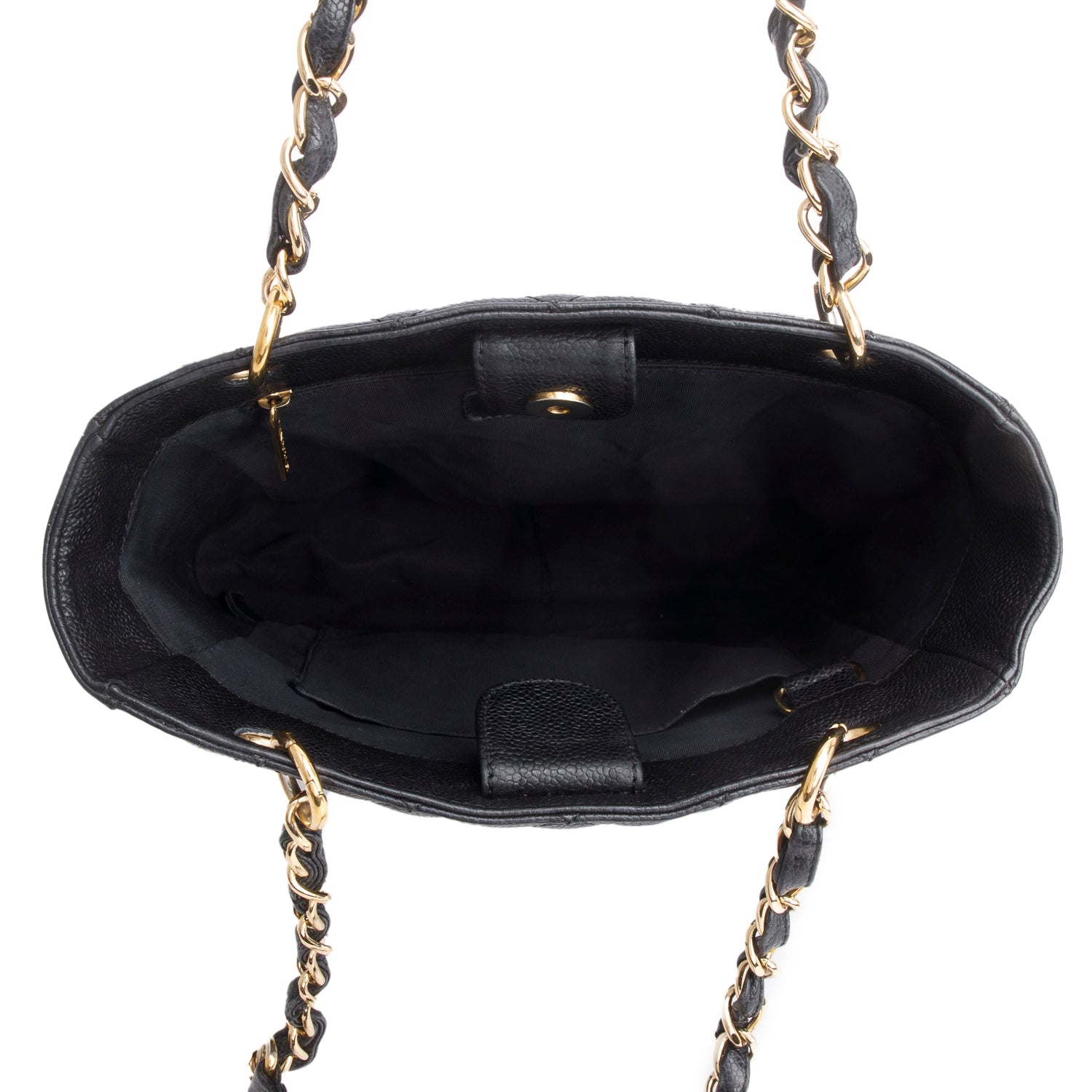 Chanel Black Caviar Quilted Petite Shopping Tote PST