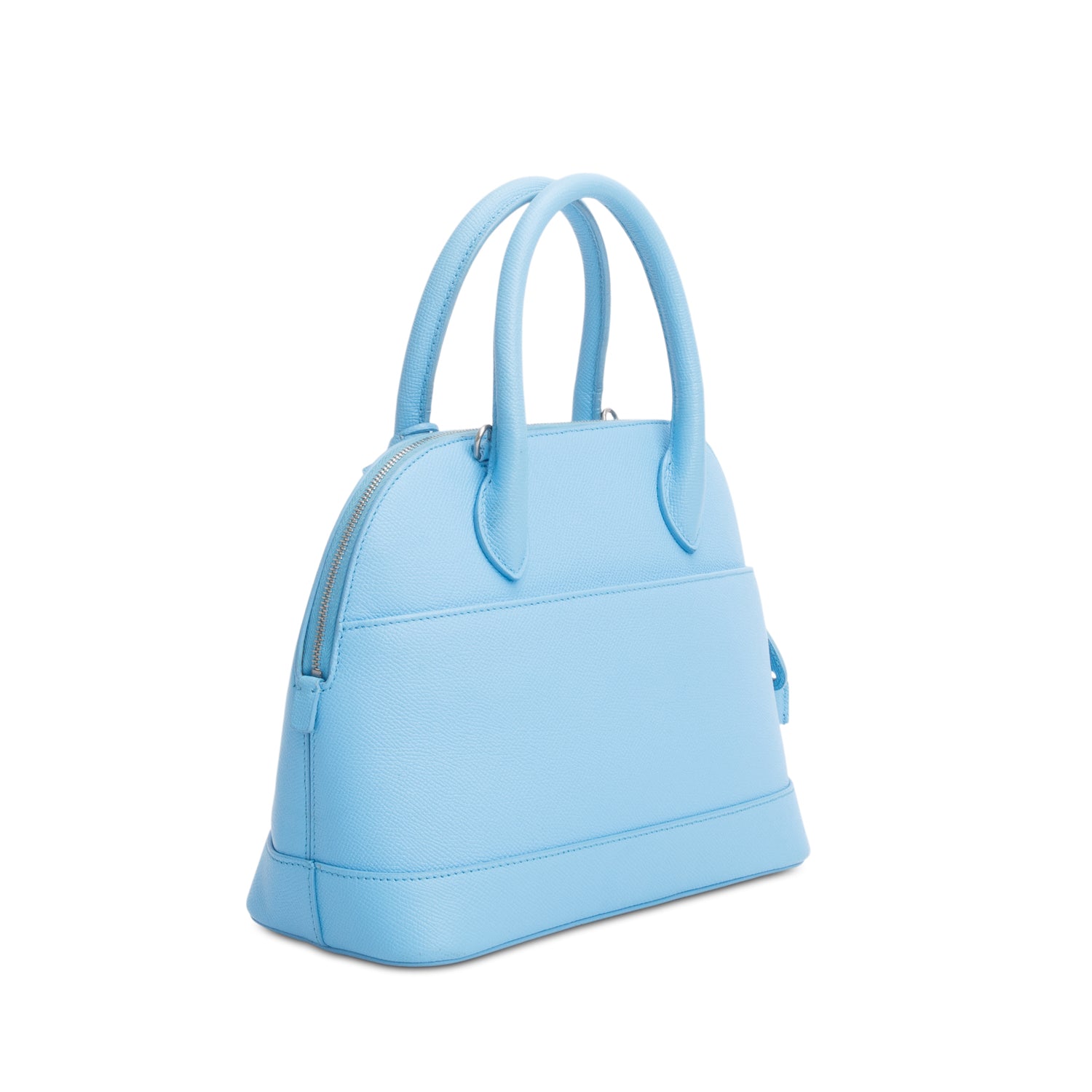 Balenciaga Blue Calfskin Logo S Ville Top Handle Bag w/ Strap