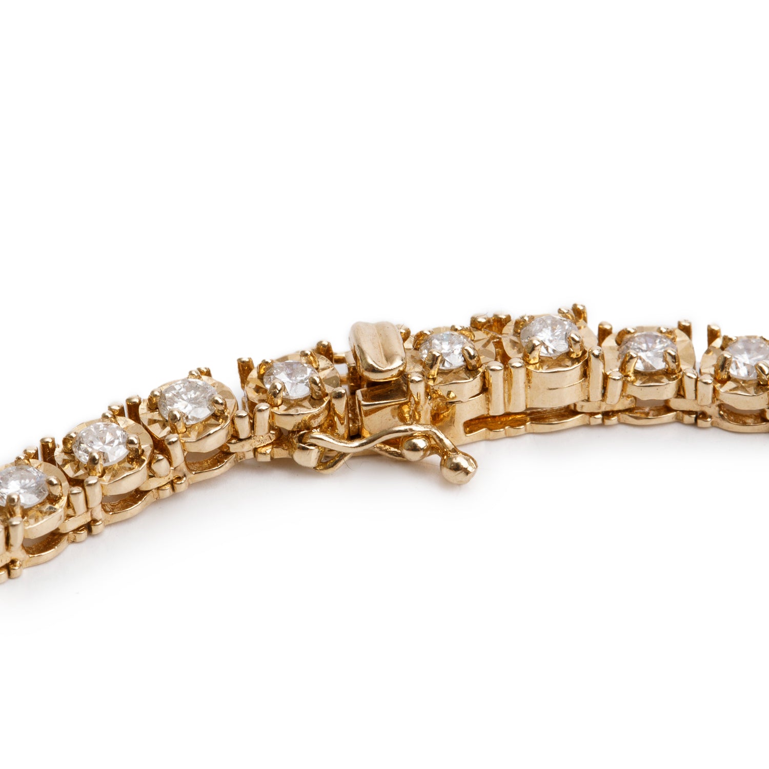 14k Yellow Gold 6.45 tcw. Diamond Tennis Necklace