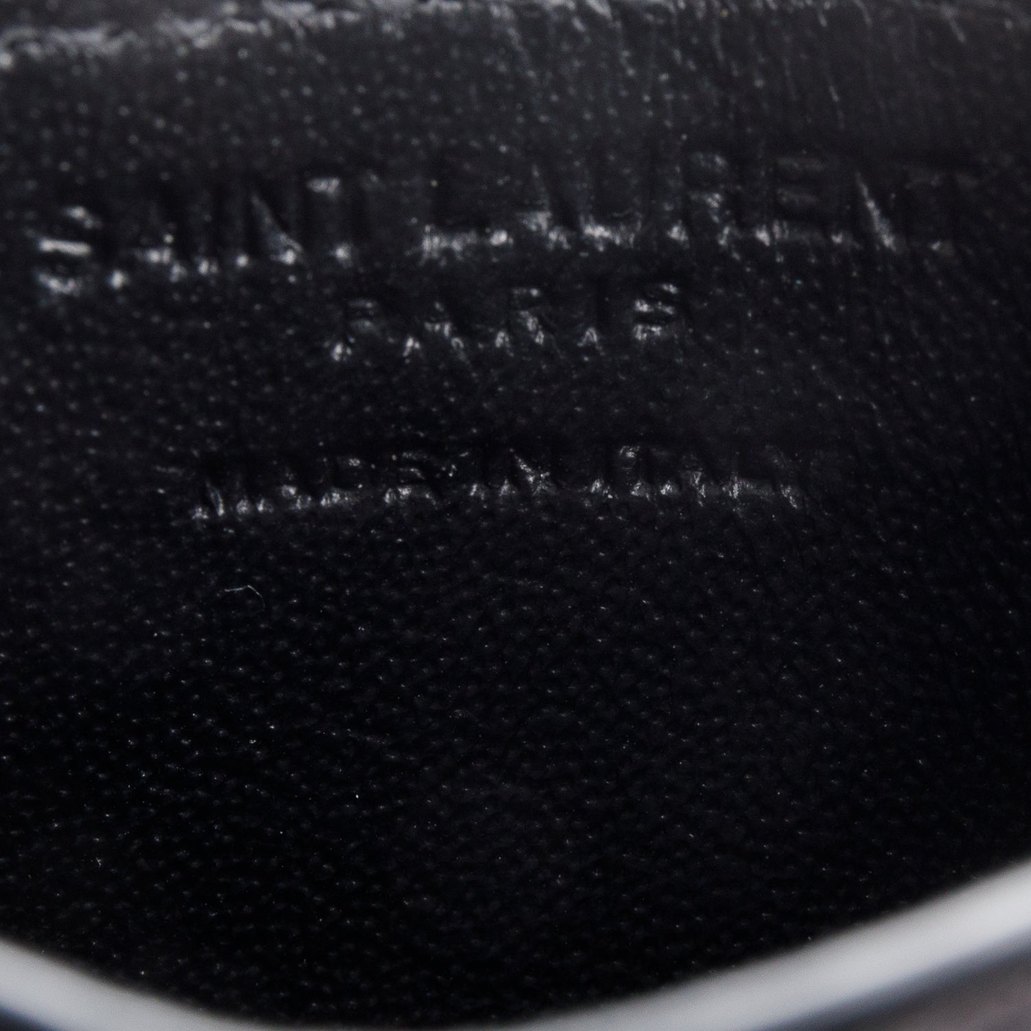 Saint Laurent Black Leather Studded Card Holder w/ Box