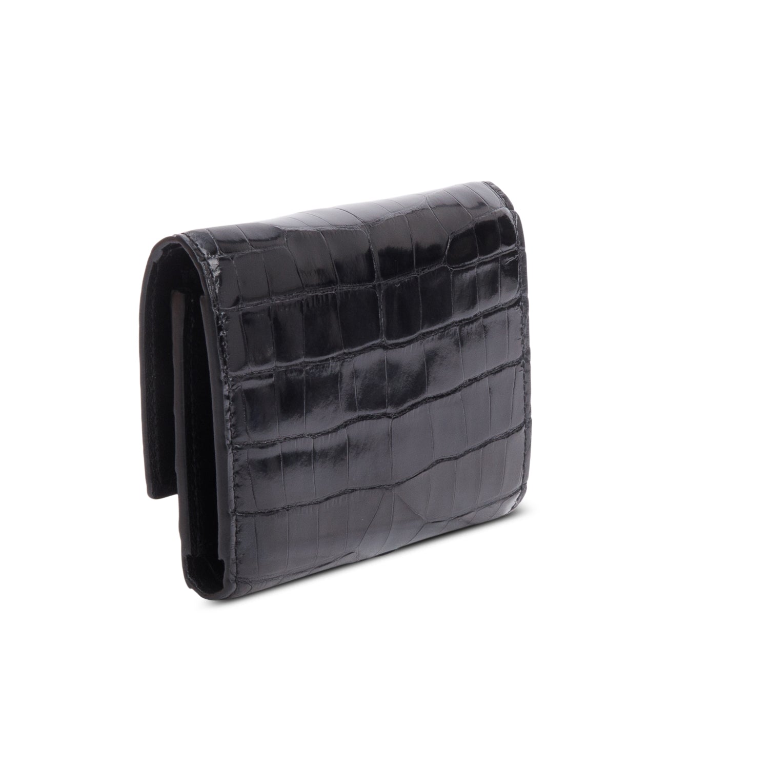 Louis Vuitton Black Alligator Capucines Compact Wallet w/ Box & Papers