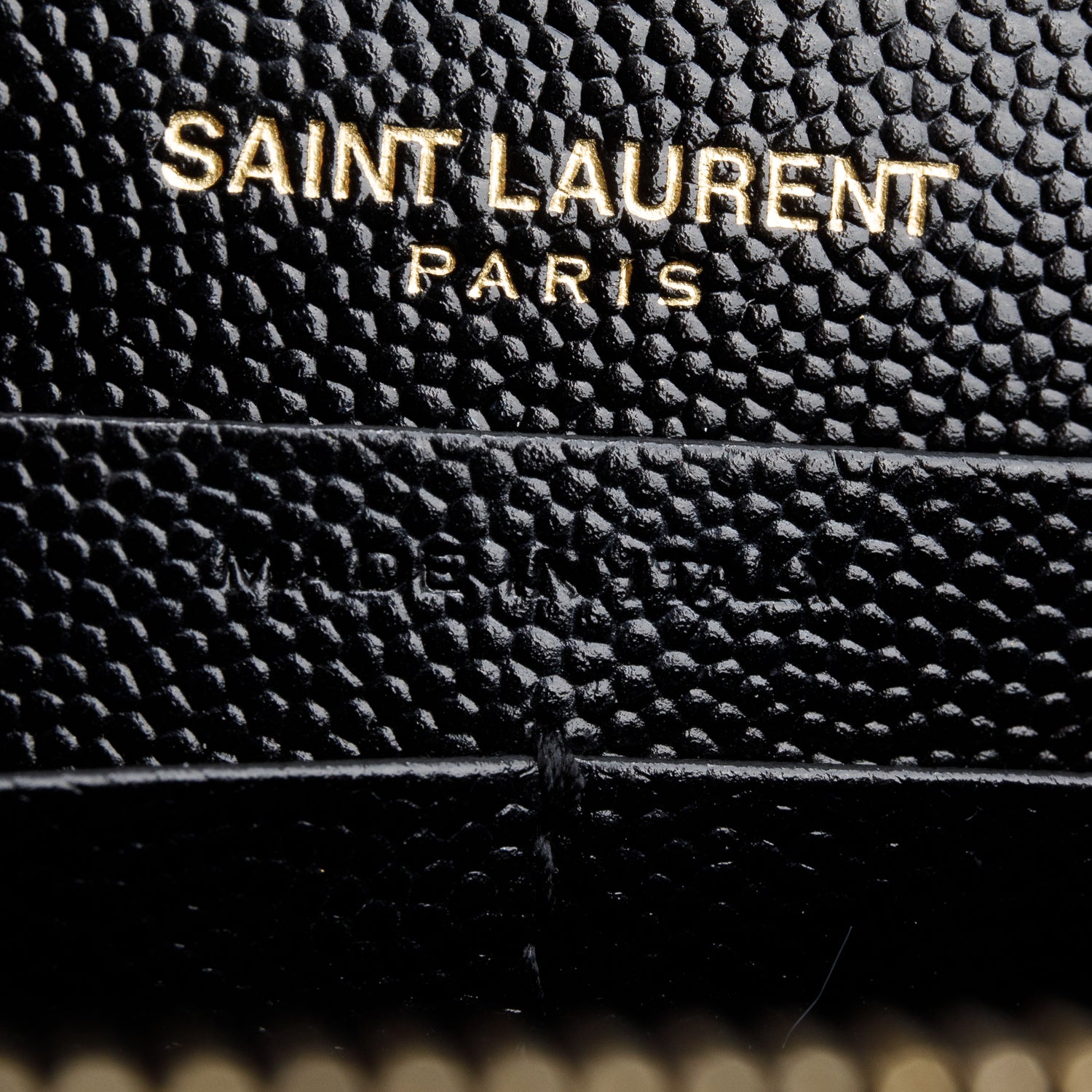Saint Laurent 2021 Black Grain De Poudre Cassandre Envelope Chain Wallet w/ Box
