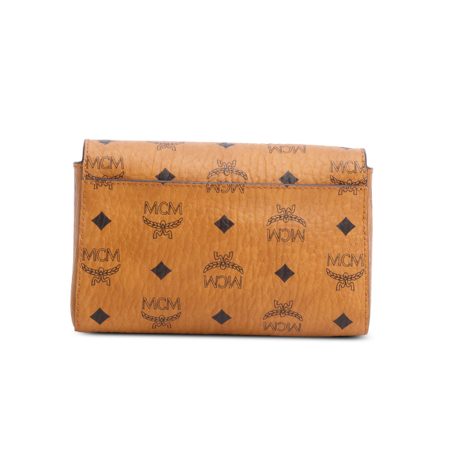 MCM Cognac Visetos Small Tracy Crossbody Bag