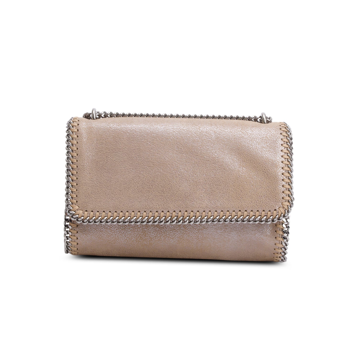 Stella McCartney Metallic Taupe Shaggy Deer Falabella Flap Crossbody Bag