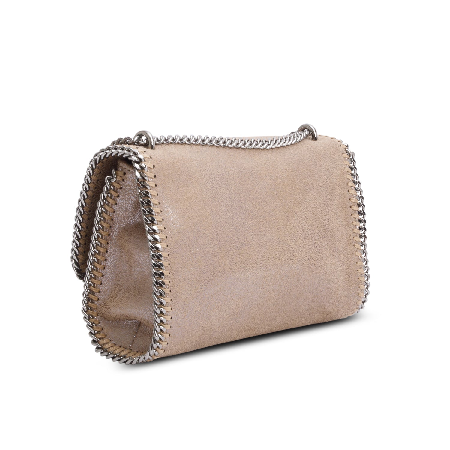 Stella McCartney Metallic Taupe Shaggy Deer Falabella Flap Crossbody Bag