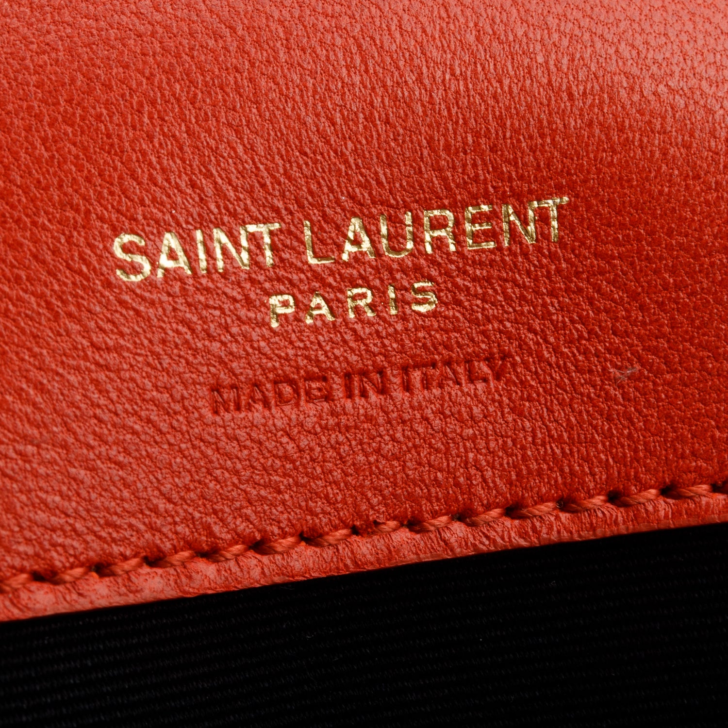 Saint Laurent 2024 Orange Lambskin Chevron Quilted Small LouLou Bag w/ Box