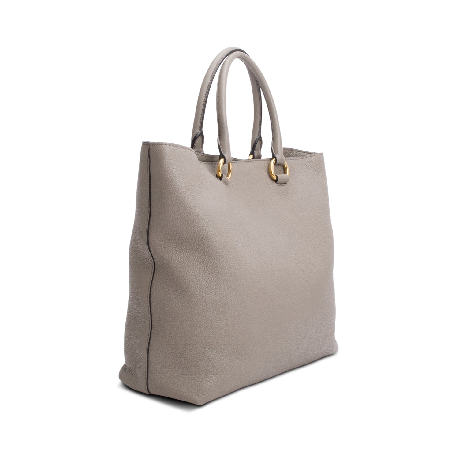 Prada Grey Vitello Phenix Convertible Shopper Tote w/ Strap