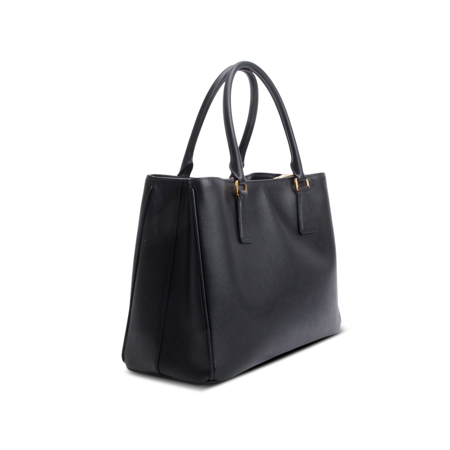 Prada Black Saffiano Lux Leather Medium Tote w/ Strap