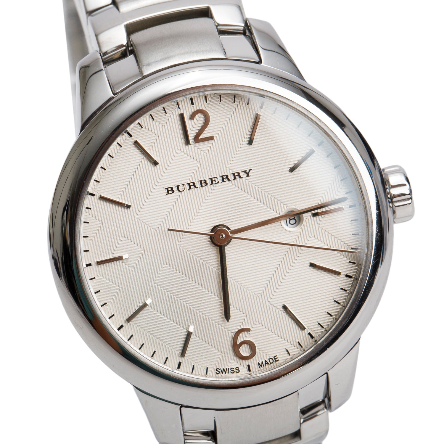 Burberry Stainless Steel BU10108 Classic 32 MM Quartz Watch Silver Dial