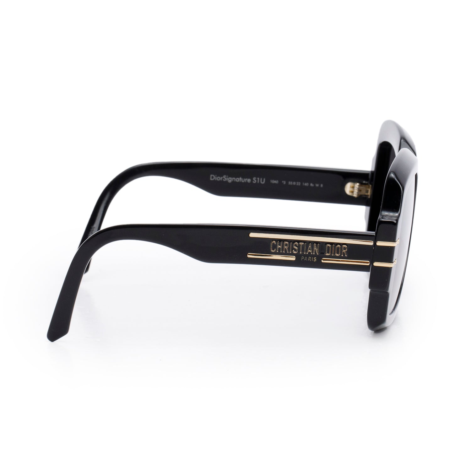 Christian Dior Black Acetate DiorSignature S1U Oversized Sunglasses w/ Box & Case