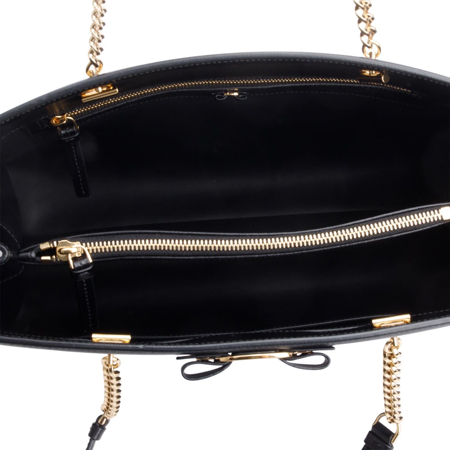 Ferragamo Black Leather Vara Bow Shoulder Bag