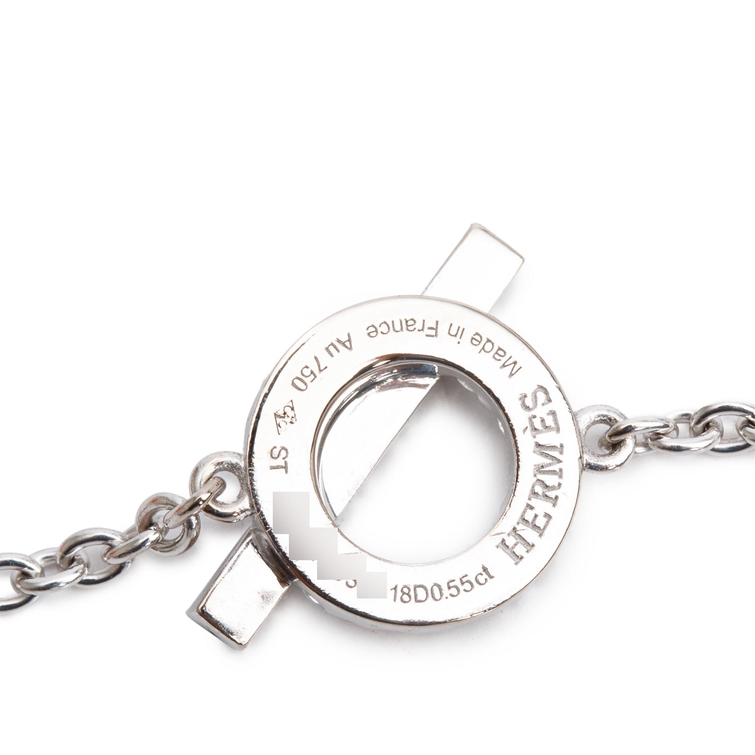 Hermes 18k White Gold Diamond Finesse Bracelet w/ Box