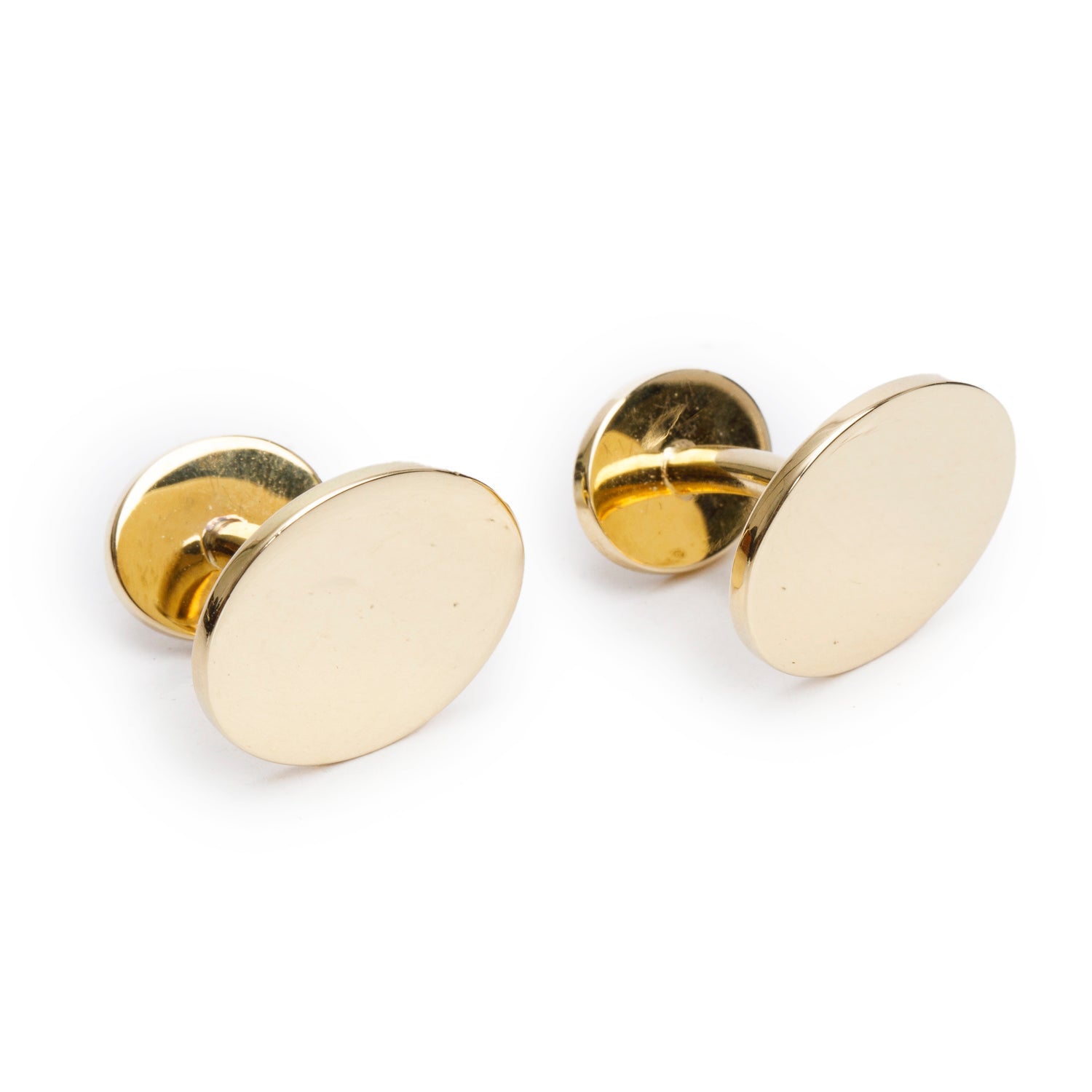 Tiffany & Co. 18k Yellow Gold Classic Oval Cufflinks w/ Box