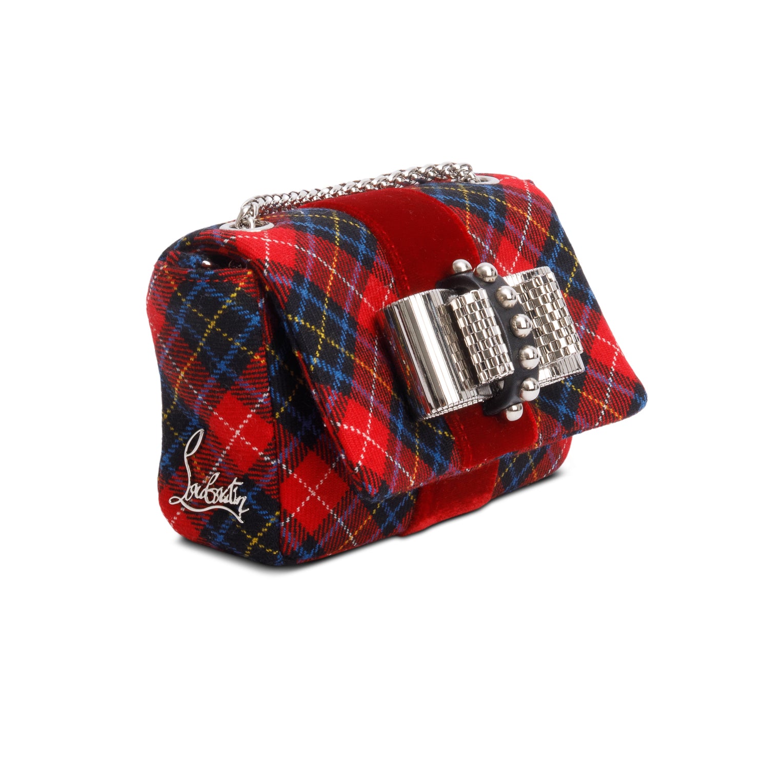 Christian Louboutin Plaid Wool Sweet Charity Crossbody Bag