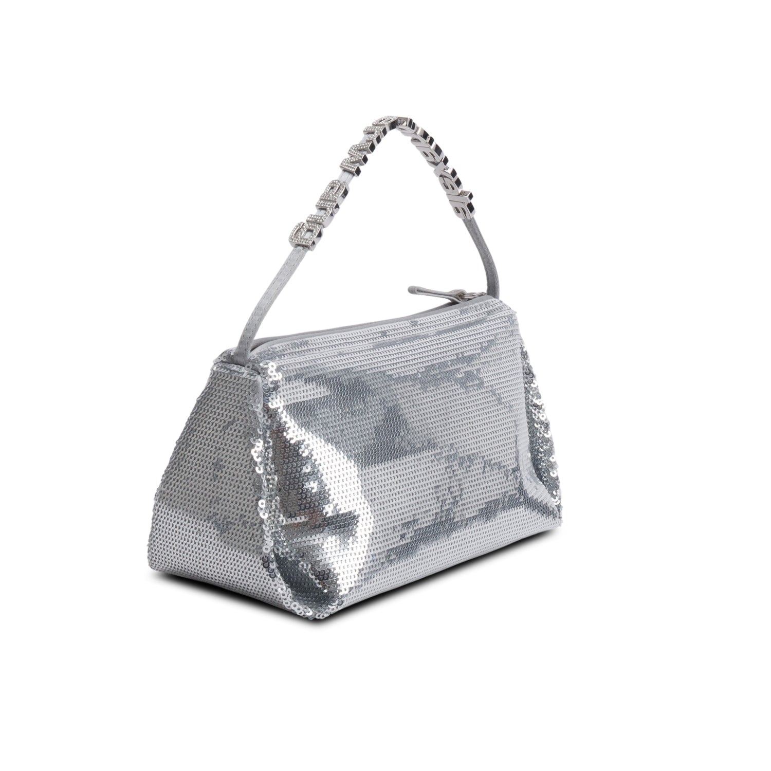 Alexander Wang Silver Sequin Micro Marquess Hand Bag