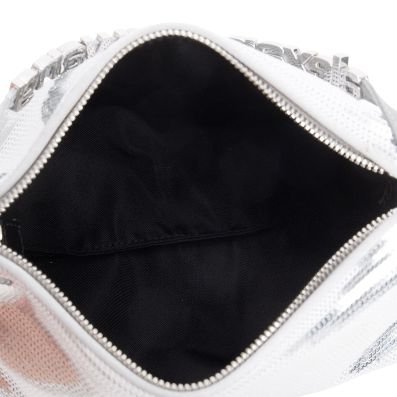 Alexander Wang Silver Sequin Micro Marquess Hand Bag