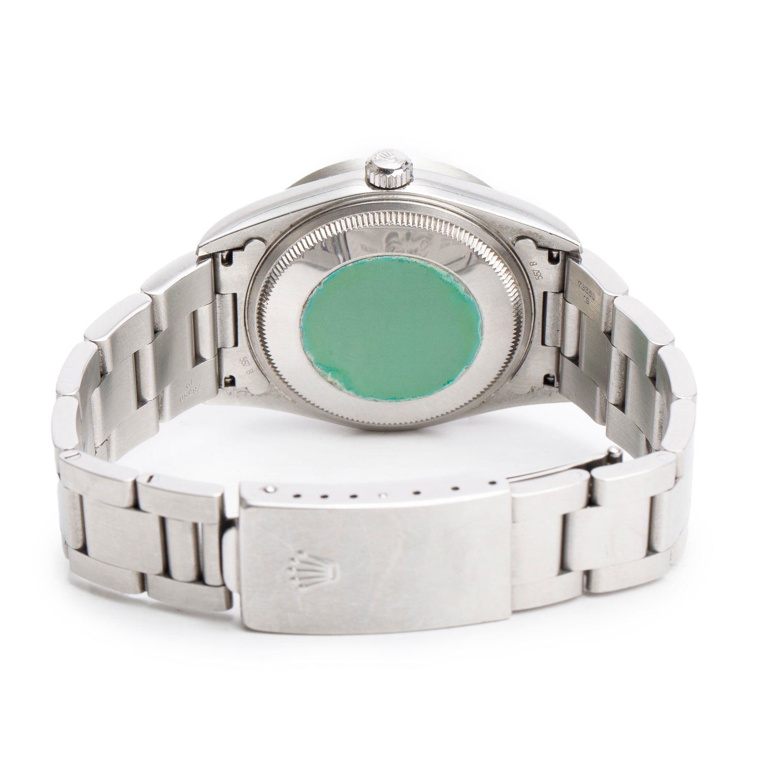 Rolex Stainless Steel Oyster Perpetual Engine Turned Bezel Air King 34 MM Watch Black Dial 14010M w/ Box & Papers