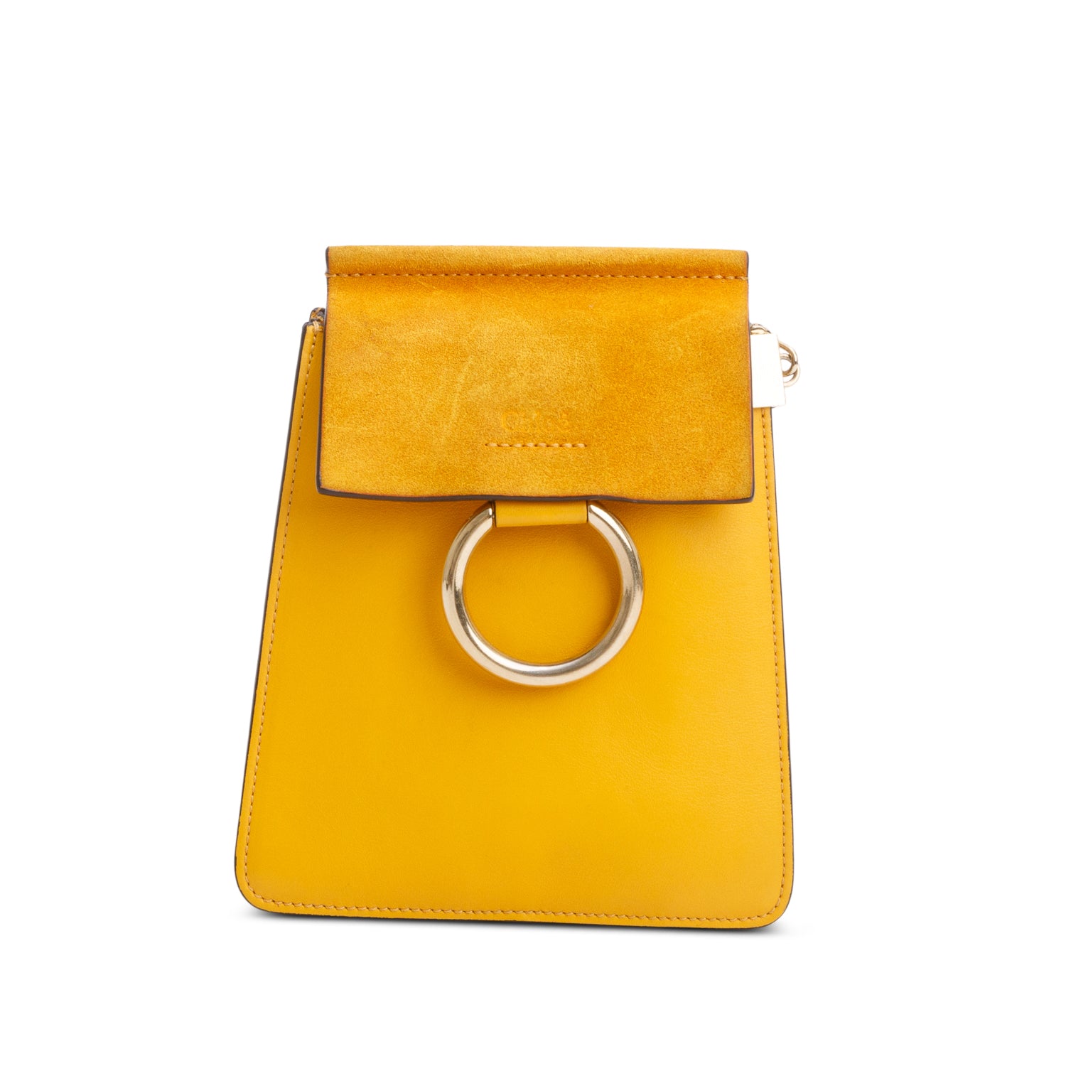 Chloe Yellow Suede Calfskin Mini Faye Bracelet Bag w/ Strap