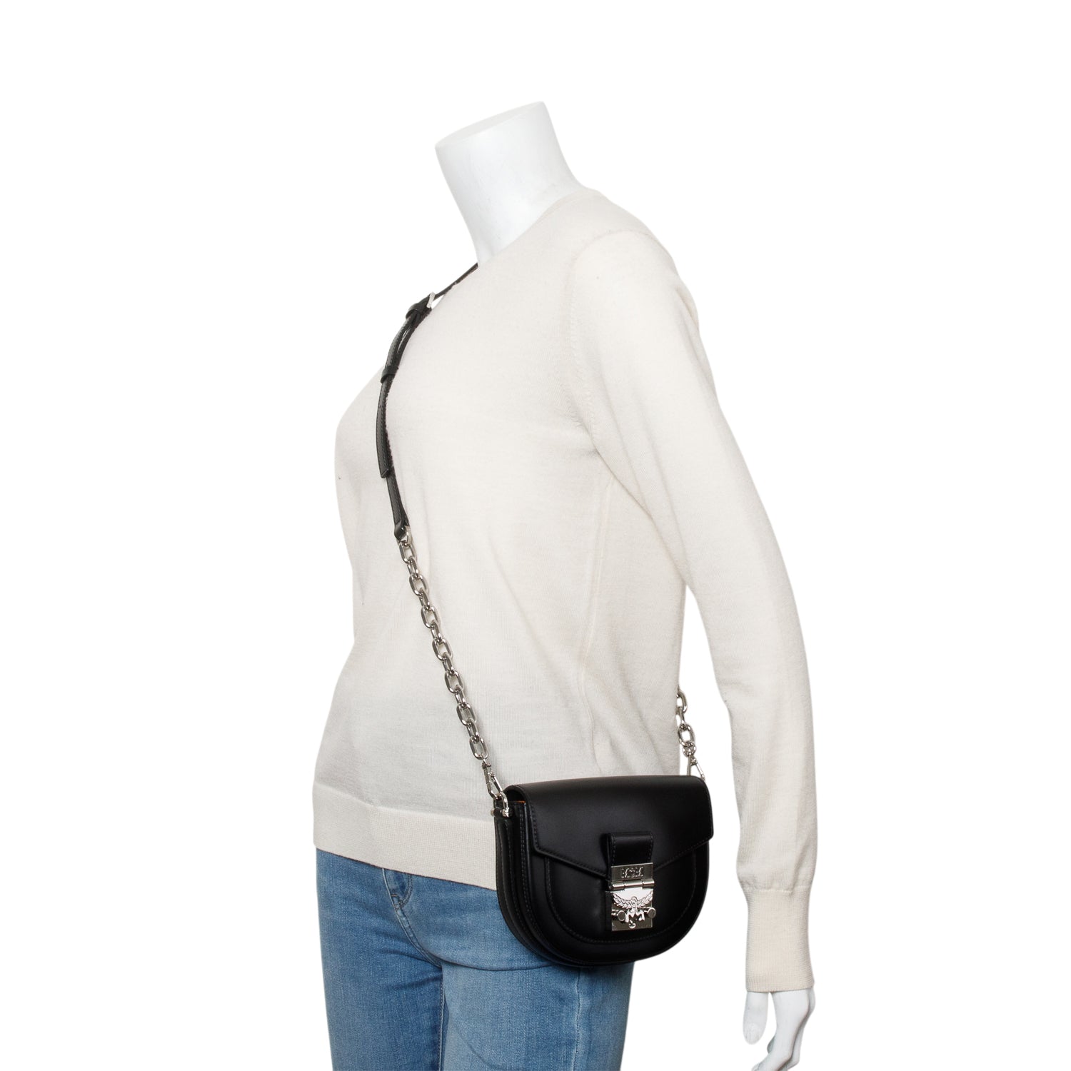 MCM 2021 Black Leather Mini Patricia Crossbody Bag W/ Authenticity Card