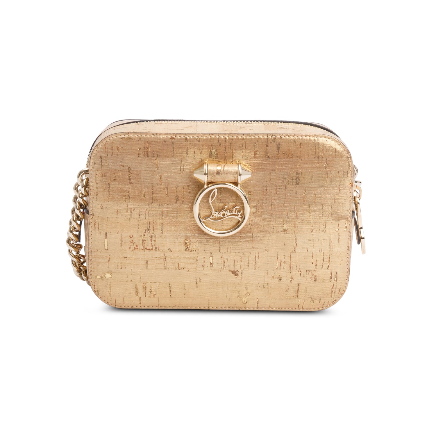 Christian Louboutin Metallic Cork Rubylou Mini Liege Crossbody Bag