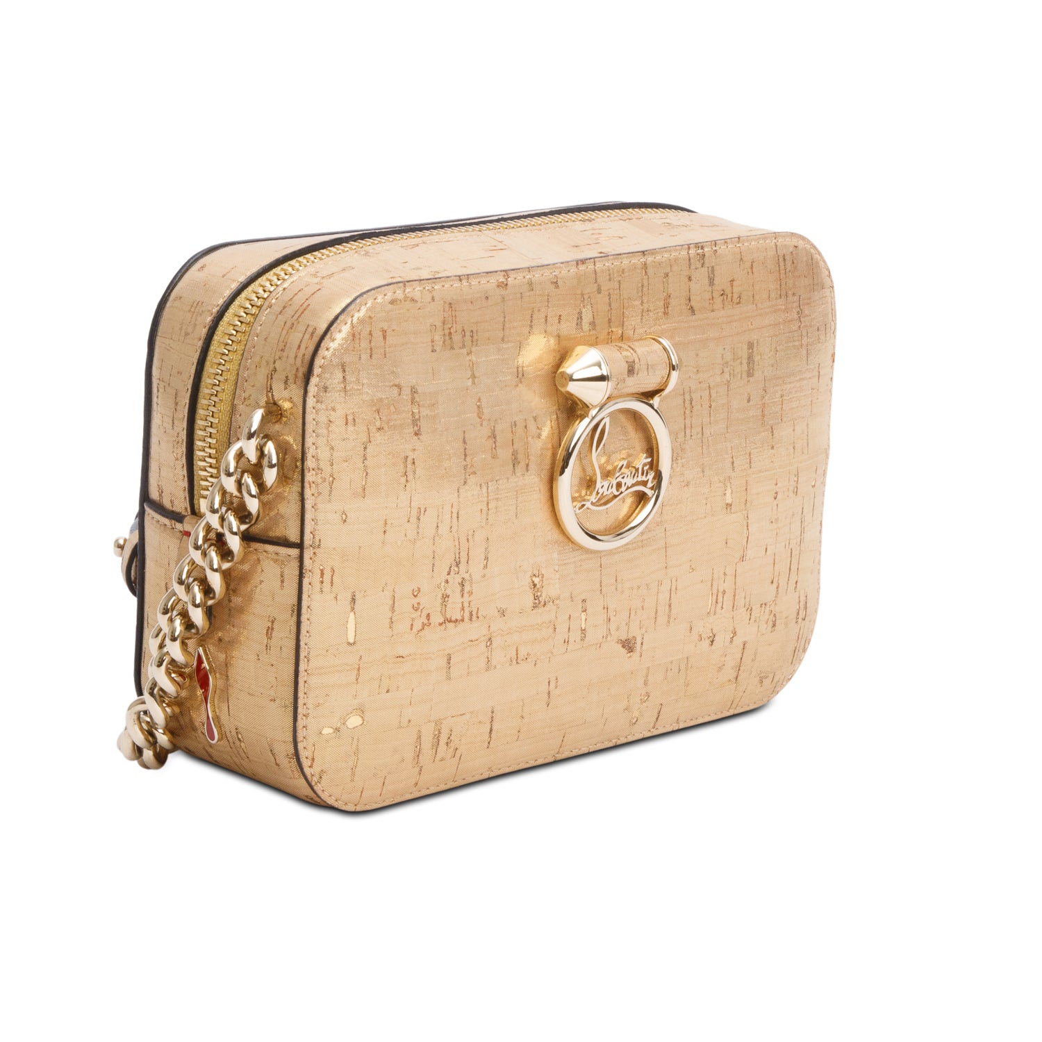 Christian Louboutin Metallic Cork Rubylou Mini Liege Crossbody Bag