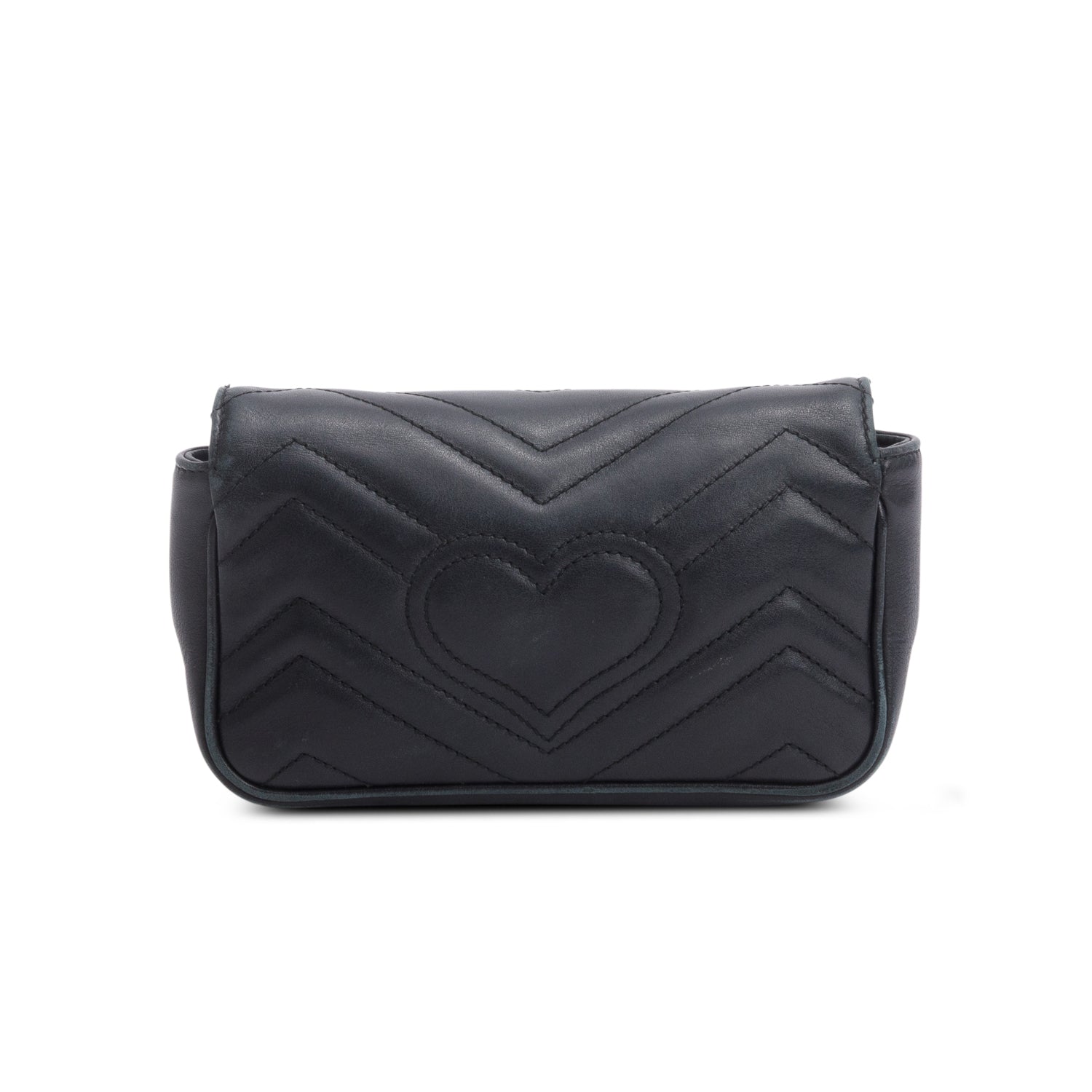 Gucci Black GG Marmont Matelasse Leather Super Mini Bag