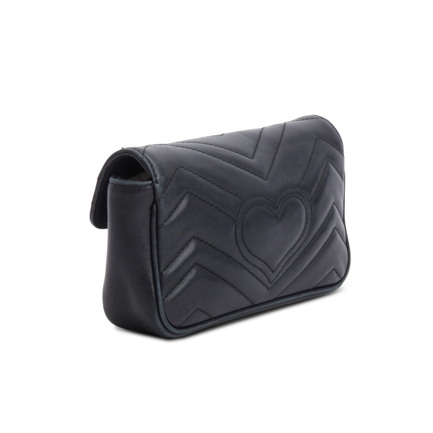 Gucci Black GG Marmont Matelasse Leather Super Mini Bag