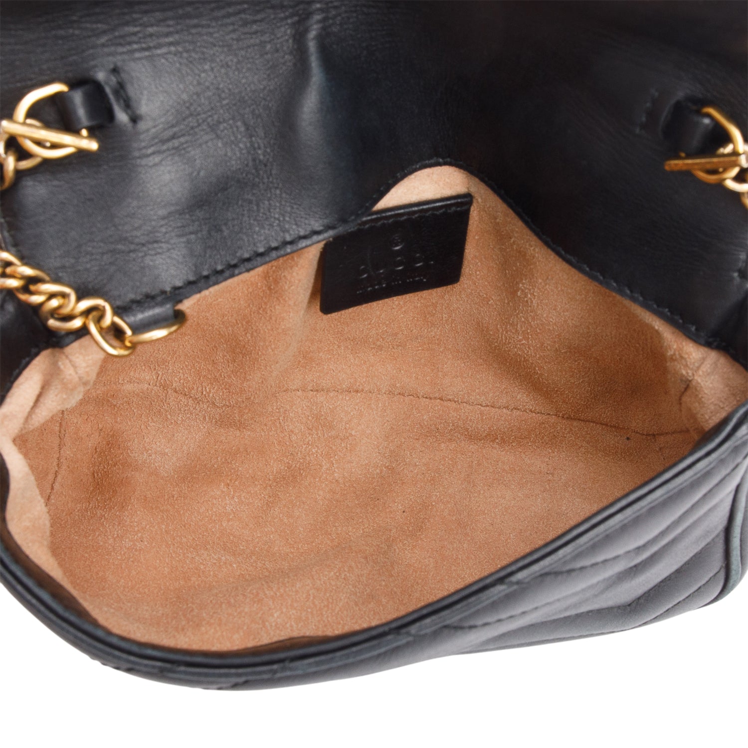 Gucci Black GG Marmont Matelasse Leather Super Mini Bag