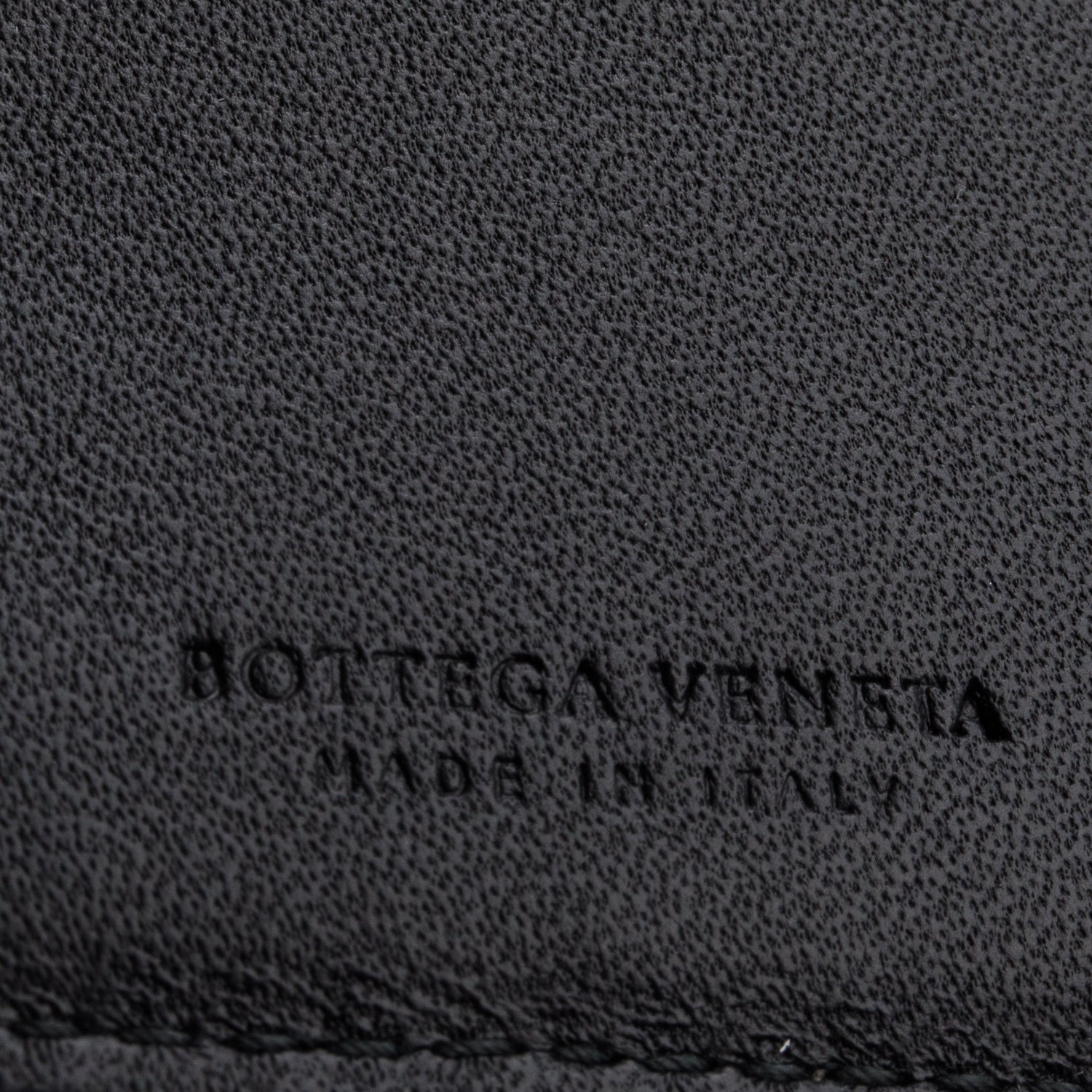 Bottega Veneta Black Intrecciato Calfskin Leather Bi-Fold Compact Wallet