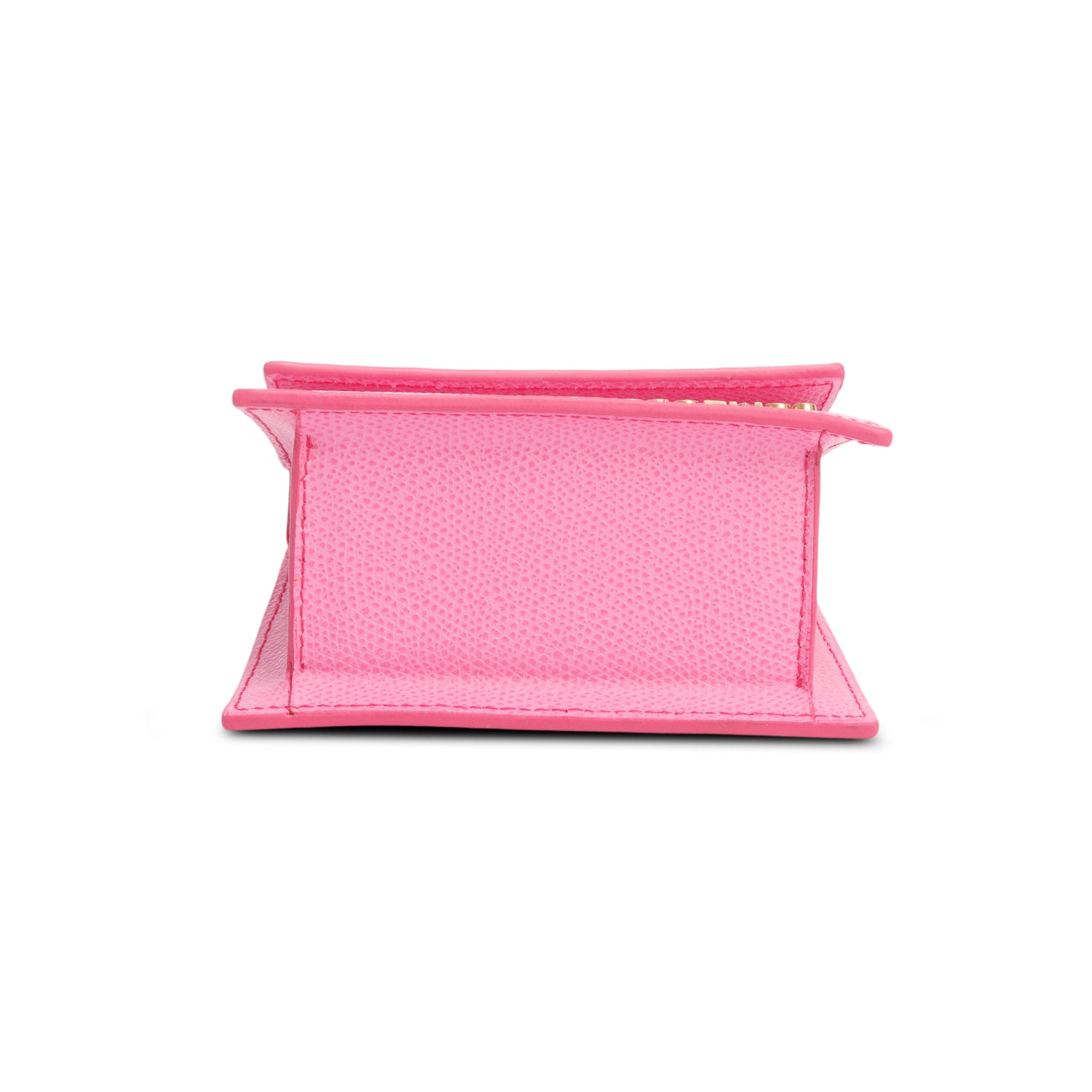 Jacquemus Pink Embossed Calfskin Leather Mini Signature Le Chiquito Handle Bag w/ Strap