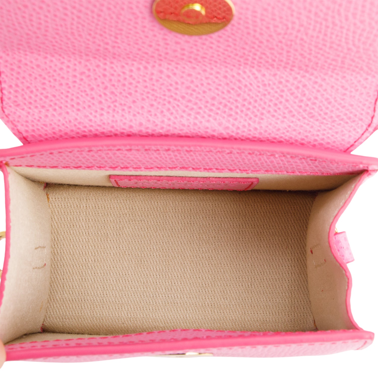 Jacquemus Pink Embossed Calfskin Leather Mini Signature Le Chiquito Handle Bag w/ Strap