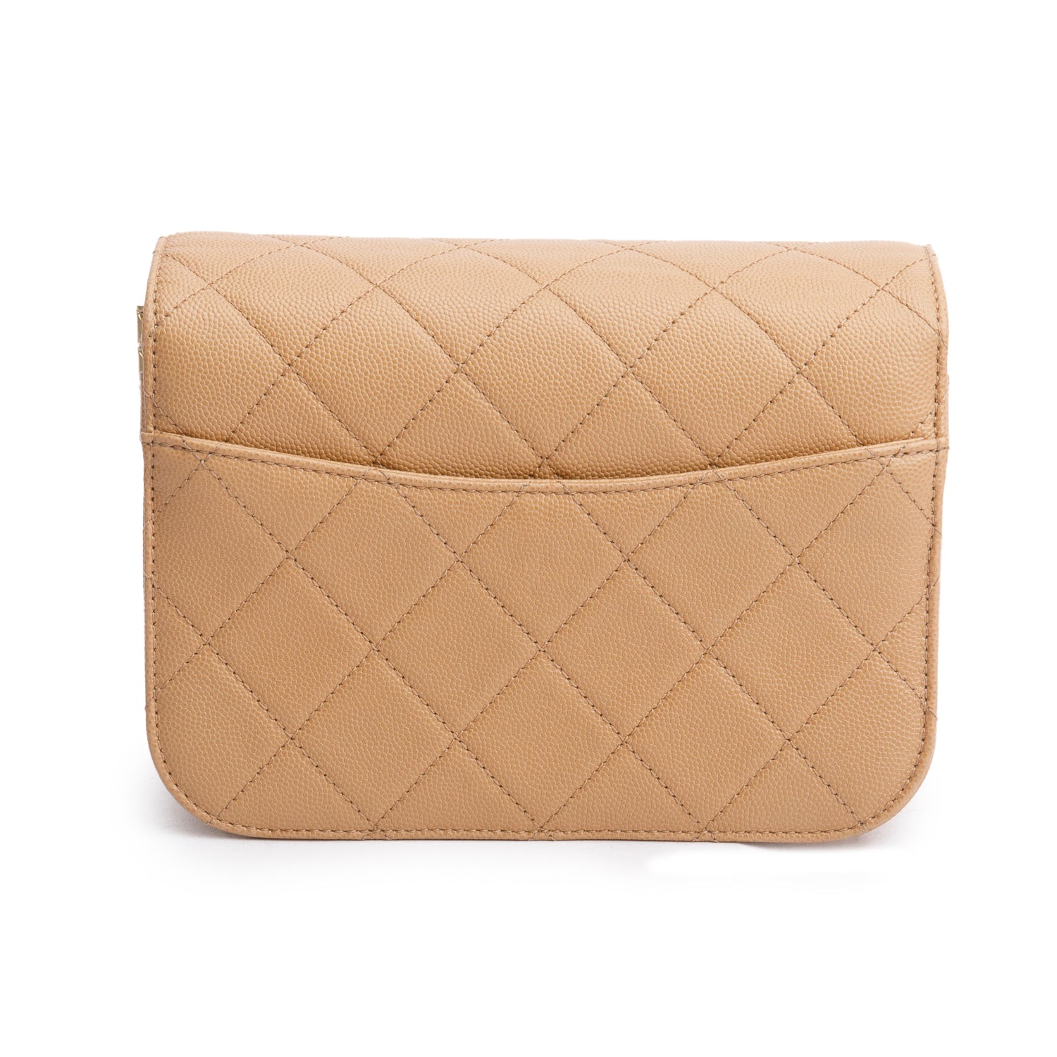 Chanel 2021 Beige Caviar Mini Messenger Bag w/ Box & Receipt